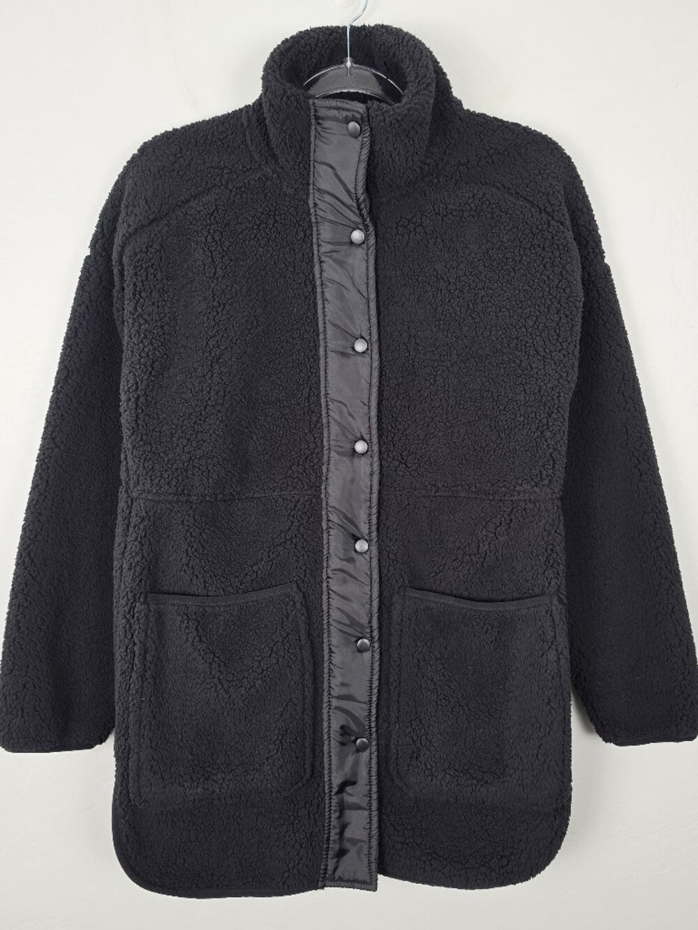 Zella Sherpa Jacket Full Zip Pockets Black Women's Size XS